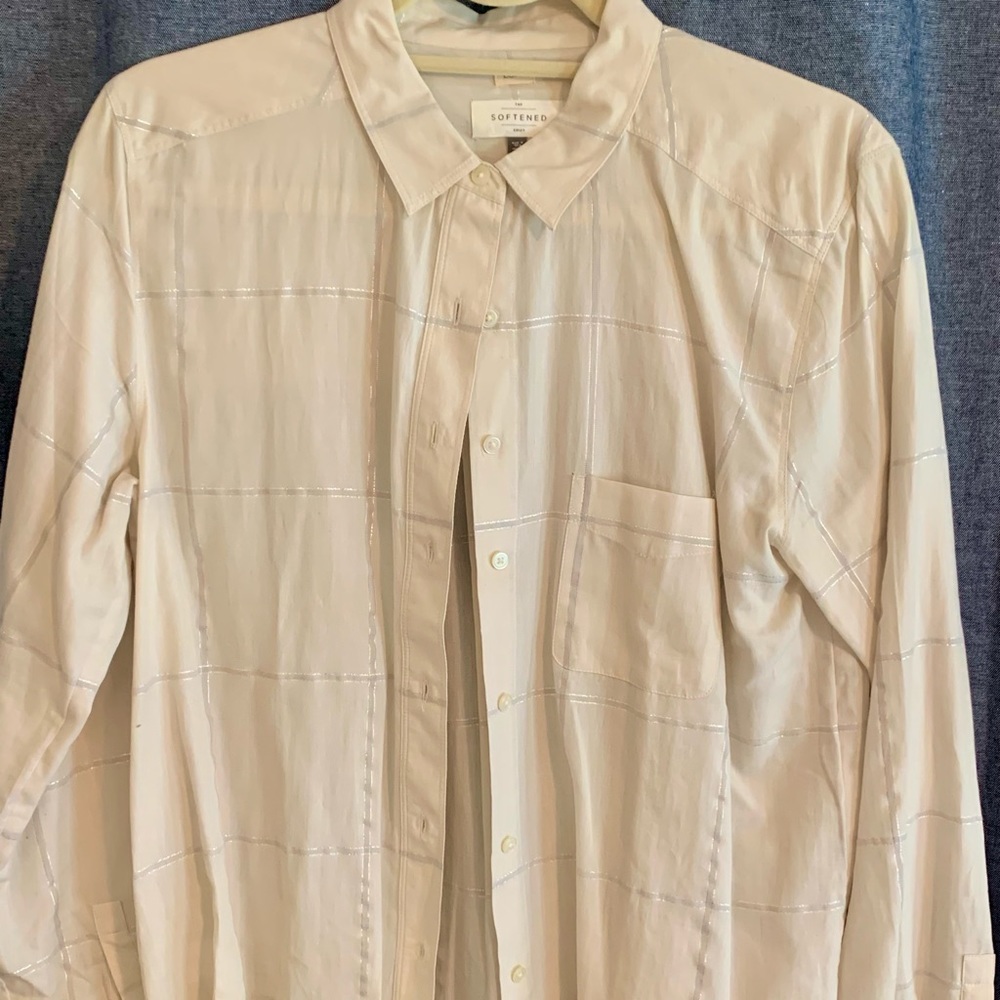 Never worn cream and silver buttondown